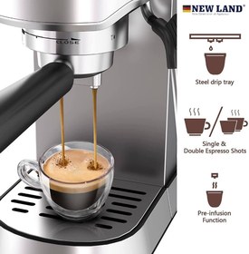 تصویر اسپرسو ساز نیولند مدل: (NL-2708BS) (Professional Coffee Machine)