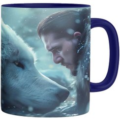 تصویر ماگ مدل جان اسنو دسته رنگی کد 9243 