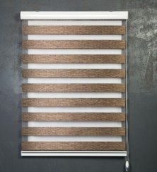 تصویر پرده زبرا کد 1999 تنالیته قهوه ای روشن تا تیره 