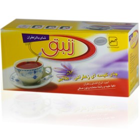 تصویر چای کیسه ای سیاهِ زعفرانی ۲۰ عددی صادراتی Saffron Tea Bag 