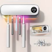 تصویر جا مسواکی بهداشتی خشک و ضدعفونی‌کننده مسواک و ژیلت شارژی مدل UVC 