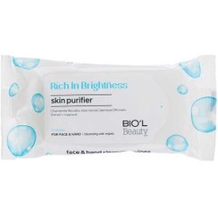 تصویر دستمال مرطوب ضدباکتری روشن کننده پاک کننده دست و صورت بیول Biol Brightness Face And Hand Cleansing Wipes