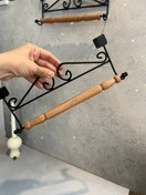 تصویر آویز حوله و دستمال آشپزخانه فلزی مشکی 