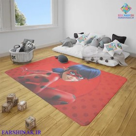 تصویر فرشینه اتاق کودک طرح دختر کفشدوزکی2 Nursery Rug ladybug