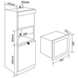 تصویر مایکروویو مایکروفر توکار 28 لیتری 3305 اورجینال CUCİNOX 