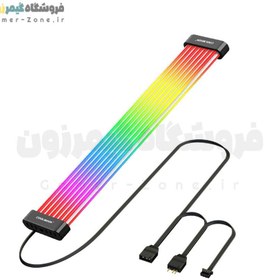 تصویر لایت بار کابل اسلیو 24 پین مادربورد و 3x8Pin / 2x8Pin کارت گرافیک کول مون مدل Coolmoon Aosor Al300 Flexible ARGB Light Bar for Motherboard/Graphics Card Power Extension Cable 