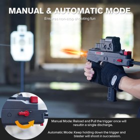 تصویر تفنگ تیرژله ای اتوماتیک MP9 شعله دار با دوربین لیزری 