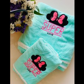 تصویر ست حوله دوتایی طرح میکی 