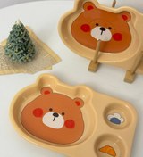 تصویر بشقاب سرامیکی خرسی – بشقاب غذاخوری کودک تدی و بامزه 