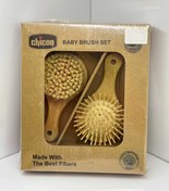 تصویر ست شانه و برس چوبی چیکو کد ۳۴۲۷ با الیاف طبیعی 