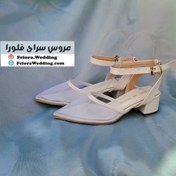 تصویر کفش توری عروس ساده پاشنه 3 سانت | کد 0800 