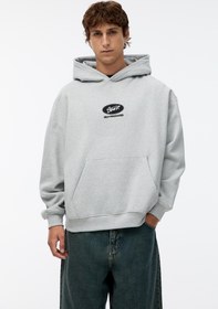 تصویر سوئیشرت کلاهدار با جزئیات لیمویی STWD برند PullAndBear Limon detaylı STWD kapüşonlu sweatshirt