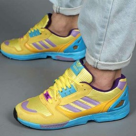 تصویر کفش اسپرت مدل کتونی مردانه آدیداس Adidas Zx8000 زرد آبی یاسی سایز 41تا44 