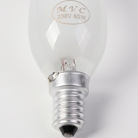 تصویر لامپ رشته ای شمعی 60 وات ام وی سی مدل مات پایه E14 