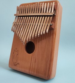 تصویر کالیمبا چوبی کالی مون طرح گربه رنگ قهوه ای 