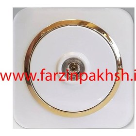 تصویر کلید و پریز دلند مدل آدا پلکسی سفید زه طلایی Deland switches and sockets Ada White Gold Plexi