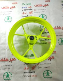تصویر رینگ چرخ جلو موتور یاماها طرح ایروکس nvx سبز فسفری 