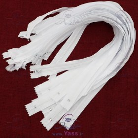 تصویر زیپ 50 سانت ساده سفید 