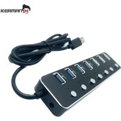 تصویر هاب 7 پورت USB0.3 کی نت مدل K-net H10 هاب USB 3.0 هفت پورت دی-لینک مدل DUB-1370