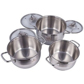 تصویر سرویس قابلمه استیل ۶ پارچه سوفرام ترکیه مدل سافت Sofram Turkey 6Pcs Steel Pot Service Soft Model