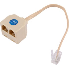 تصویر مبدل 1 به 2 مادگی سوکت تلفن kaiser کایزر Kaiser RJ11 1 Plug To 2 Socket Telephone Line