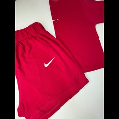 تصویر ست کراپ تیشرت و شرتک 