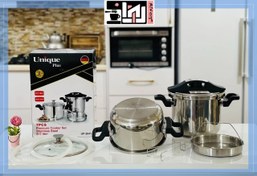 تصویر زودپز دوقلو یونیک مدل UP2041 ظرفیت ۵+۷ لیتر 