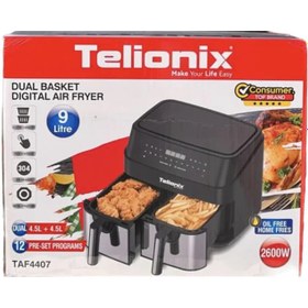 تصویر سرخ کن بدون روغن دوقلو تلیونیکس مدل4407 Telenix twin oil-free fryer model 4407