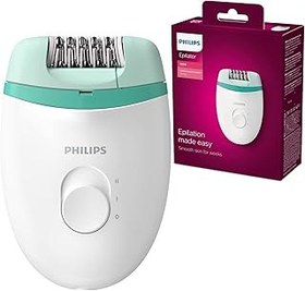 تصویر Philips Satinelle Essential Essential ، Corded ، Compact Hairs ، Bre224/00 White & Green Philips Satinelle Essential Epilator, Corded, Compact Hair Removal, BRE224/00 White &amp; Green