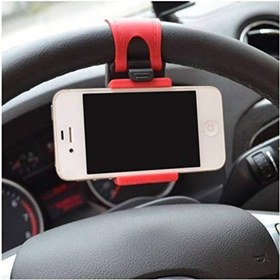 تصویر نگهدارنده موبایل روی فرمان ماشین ا Universal Car Steering Wheel Mobile Phone Socket Holder Universal Car Steering Wheel Mobile Phone Socket Holder