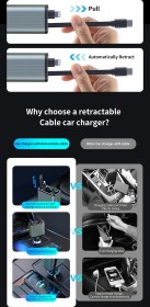 تصویر شارژر فندکی گرین لاین Retractable 90W Car Charger PD 65W 