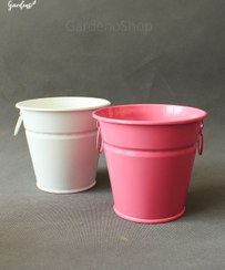 تصویر گلدان فلزی سطلی 10*10 