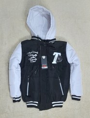 تصویر کاپشن پسرانه مشکی جنس مموری کره ای 