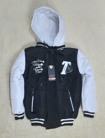 تصویر کاپشن پسرانه مشکی جنس مموری کره ای 