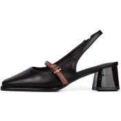 تصویر کفش لوفر زنانه وارداتی پشت باز مشکی کد MD364 