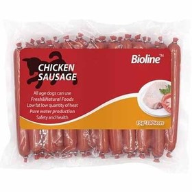 تصویر تشویقی سوسیسی سگ برند بایولاین با طعم مرغ (Bioline Chicken Sausage) 