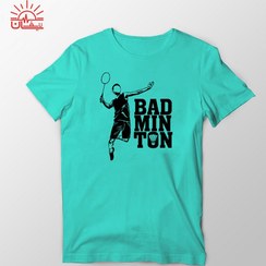 تصویر تیشرت فیروزه ای بدمینتون 