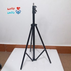 تصویر سه پایه رینگ لایت و دوربین و تراز لیزری سه پایه دومتری فلزی 
