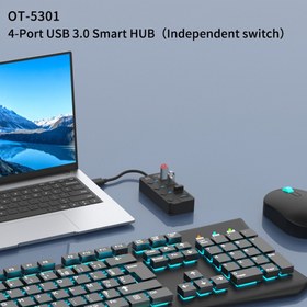 تصویر هاب 4 پورت USB3.0 اونتن مدل OTN-5301 Onten OTN-5301 USB3.0 Hub