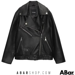 تصویر ژاکت زنانه اورجینال پل اند بیر PULL&amp;BEAR Faux leather biker jacket 