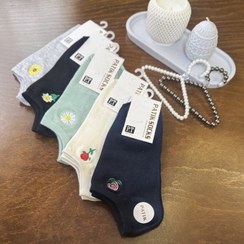 تصویر جوراب زنانه مچی گلدوزی بسته ۵ عددی کد C23954 