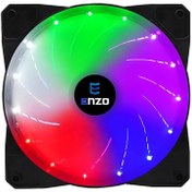 تصویر فن خنک کننده کیس 12 × 12 سانتی متر RGB گیمینگ ENZO FAN-004 ENZO FAN-004 12×12 Gaming Case Fan 120mm x120 x 38mm 12V DC Cooling