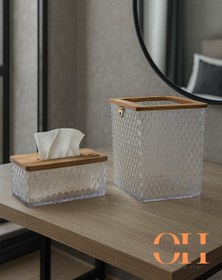 تصویر سطل و جادستمال کریستال درب بامبو 