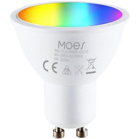 تصویر لامپ هالوژن هوشمند وای فای _ MOES MOES GU10 WiFi Smart LED Bulbs RGBW C+W - WB-YL5- RWW-GU10