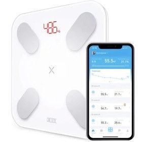 تصویر ترازوی هوشمند PICOOC مدل MINI PRO - (PICOOC MINI PRO Smart Scale) - آنالیز دقیق ترکیب بدن و پیگیری سلامت شما PICOOC Mini Pro, Bluetooth Body Fat Scale, App, AI Body Analysis, BMI, Water, Muscle, Apple Android, White Glass Scale