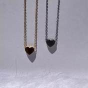 تصویر گردنبند قلب سه بعدی استیل 