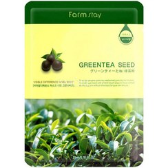 تصویر ماسک صورت دانه چای سبز برند فارم استی farm stay visible difference mask sheet green tea seed