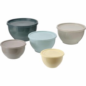 تصویر ست ظروف نگهدارنده ایکیا مدل GARNITYREN بسته 5 عددی IKEA GARNITYREN Bowl with lid, set of 5, mixed colours