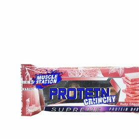 تصویر پروتئین بار شکلات رابی و برنجک ۴۰ گرم کرانچی ماسل – muscle station 