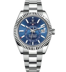 تصویر ساعت مردانه رولکس مدل اسکای دلر سرمه ای Rolex sky dweller watch blue